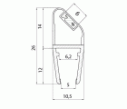 PERFIL MAMPARA MAGNETICO 45º S-N PF02 6/8mm TR