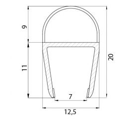 PERFIL MAMPARA BURBUJA PF03 8/10mm TR