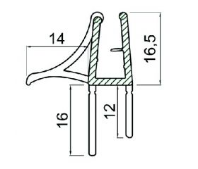 PERFIL MAMPARA BAÑERA PF04 6/8mm TR