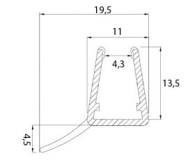 PERFIL MAMPARA VIERTEAGUA CENTRAL PF07 6/8mm TR