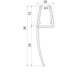 PERFIL MAMPARA JUNTA 23mm PF08 6/8mm TR