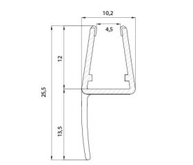 PERFIL MAMPARA JUNTA 13mm PF08 6/8mm TR