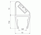 PERFIL MAMPARA MAGNETICO 45º S-N PF02 8/10mm TR