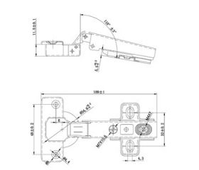 BISAGRA CAZOLETA CLIP RECTA BC03 35mm ZN