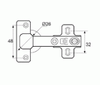 BISAGRA CAZOLETA RECTA BC01 26mm ZN