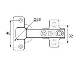 BISAGRA CAZOLETA S-AC BC01 26mm ZN