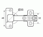 BISAGRA CAZOLETA PUSH S-AC BC11 35mm ZN*