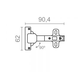 BISAGRA CAZOLETA 90º RINCONERA C/PISTON BC13 ZN