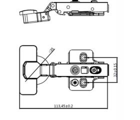 BISAGRA CAZOLETA PISTON RECTA BC05 35mm ZN
