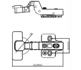 BISAGRA CAZOLETA PISTON S-AC BC05 35mm ZN