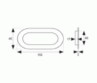 TIRADOR EMBUTIR OVAL C/M TE11 155x45mm IN*