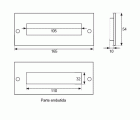 TIRADOR EMBUTIR RECT PCR01 165x54mm NE