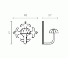 PERCHA FORJA PER05 70x70mm NE