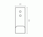 PERCHA SIMPLE PER12 60x20mm IN