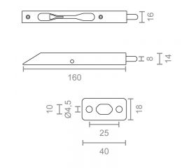 PASADOR EMBUTIR C/C PS08 160mm LTD