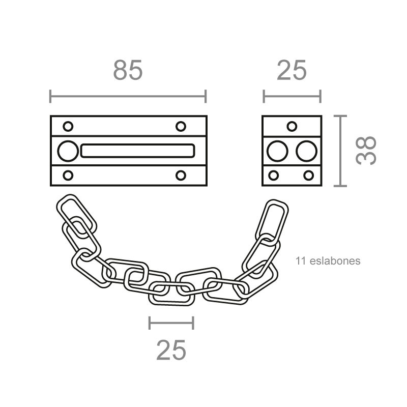 BL RETENEDOR CADENILLA RT02 85x38mm NI