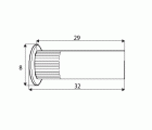 TUBO UNION KOMBY TNE02 M6x8x29mm NI