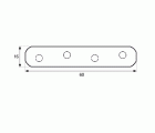 PLACA RECTA UNION PLC01 60x16mm BC