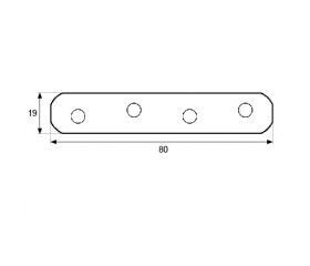 PLACA RECTA UNION PLC01 80x19mm BC
