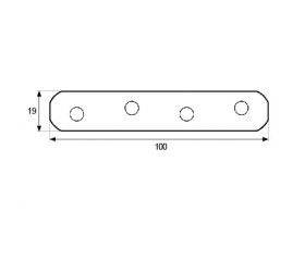 PLACA RECTA UNION PLC01 100x19mm BC