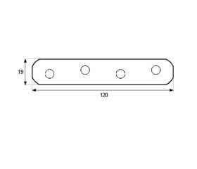 PLACA RECTA UNION PLC01 120x19mm BC