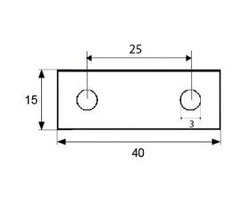 PLACA CARTELA PLC03 40x15mm ZN