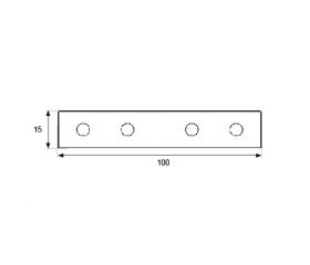PLACA RECTA UNION PLC02 100x15mm ZN