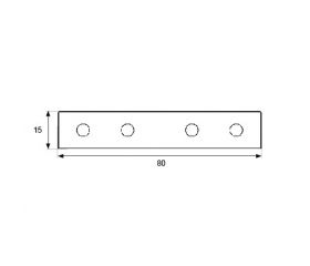 PLACA RECTA UNION PLC02 80x15mm ZN