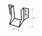 SOPORTE VIGA ABIERTO SV02 80x120mm ZN