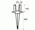 SOPORTE VIGA CLAVAR SV05 70x70mm ZN*