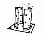 SOPORTE POSTE SUELO SV08 80mm ZN