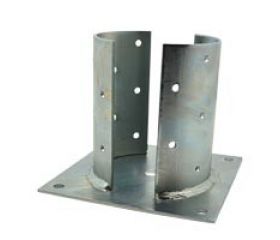 SOPORTE POSTE SUELO SV08 100mm ZN
