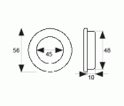 TIRADOR EMBUTIR TE01 45mm LP