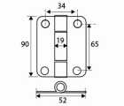 BISAGRA PLANA S/MUELLE CB02 IN