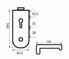 CERRADURA CRISTAL "U" S/CILINDRO CCR01 NE*