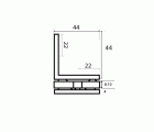 ANGULO MAMPARA 90º PARED-CRISTAL BSC16 IN*