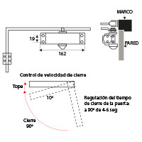 CIERRAPUERTAS C/RETENEDOR MC01-C OR*