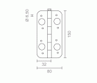 BISAGRA SEGURIDAD S/R CR BS16 150x80mm NS