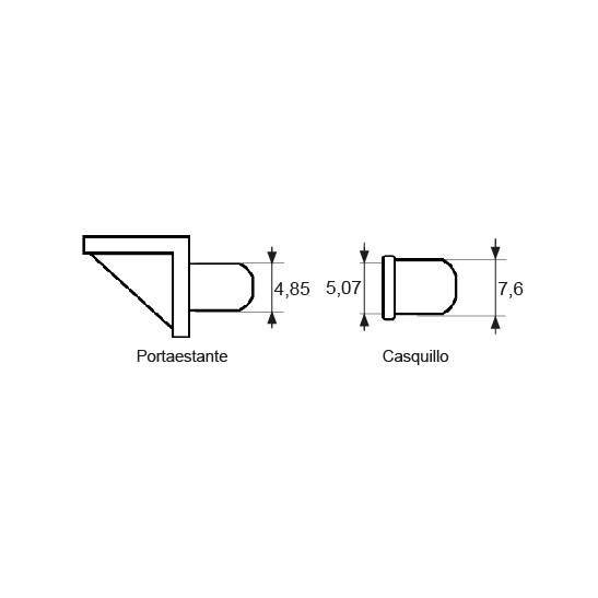 PORTAESTANTE ESCUADRA PE08 5mm BL