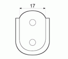 SOPORTE LATERAL OVAL STA15 17mm BL