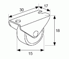 RUEDA MUEBLE FIJA RUM09 15mm ZN