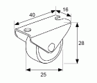 RUEDA MUEBLE FIJA RUM09 25mm ZN