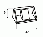 ANGULO C/TAPA GDE AN20 42x20mm BE