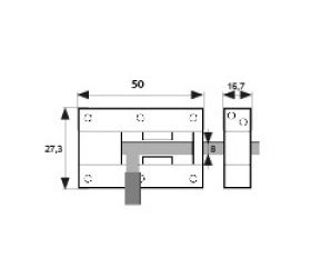 PASADOR ALUMINIO D8 PS05 50mm BL