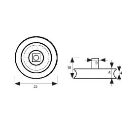RODAMIENTO MAMPARA TUBO RD02 22mm BL