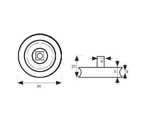 RODAMIENTO MAMPARA TUBO RD02 24mm BL