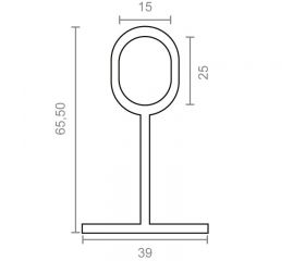 SOPORTE CENTRAL OVAL STA07 25x15mm NI