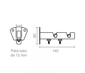 SOPORTE EXT DOBLE Nº5 STA19 12mm ZN