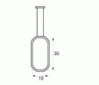 SOPORTE CERRADO TECHO OVAL STA12 30x15mm AL