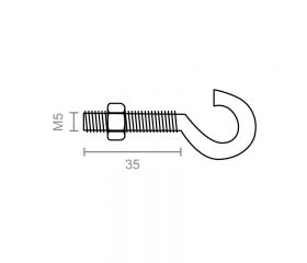 HEMBRILLA C/T ABIERTA HM02 M5x35mm ZN